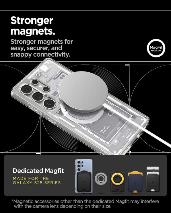 Защитный чехол Spigen (SGP) Ultra Hybrid Zero One (MagFit) для Samsung Galaxy S25 Ultra (S938) ACS08957 - One Black: фото 17 из 18