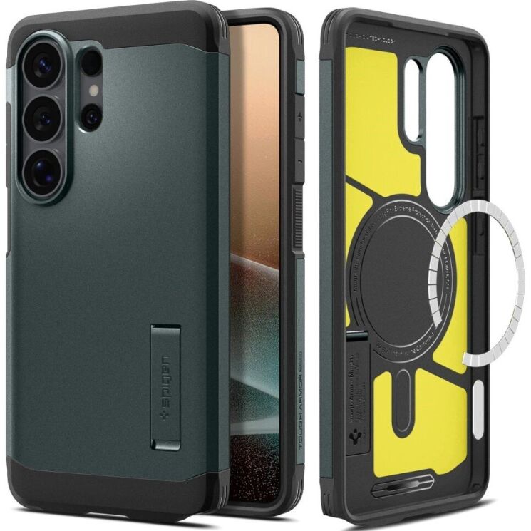 Захисний чохол Spigen Tough Armor (MagFit) для Samsung Galaxy S26 Ultra (S948) ACS10686 - Abyss Green: фото 2 з 13