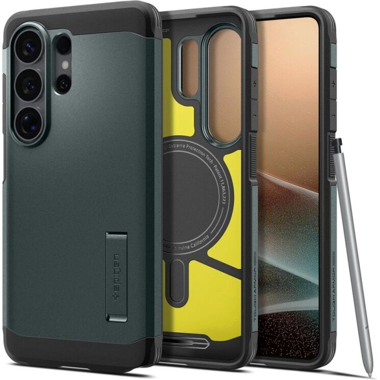 Захисний чохол Spigen Tough Armor (MagFit) для Samsung Galaxy S26 Ultra (S948) ACS10686 - Abyss Green: фото 1 з 13
