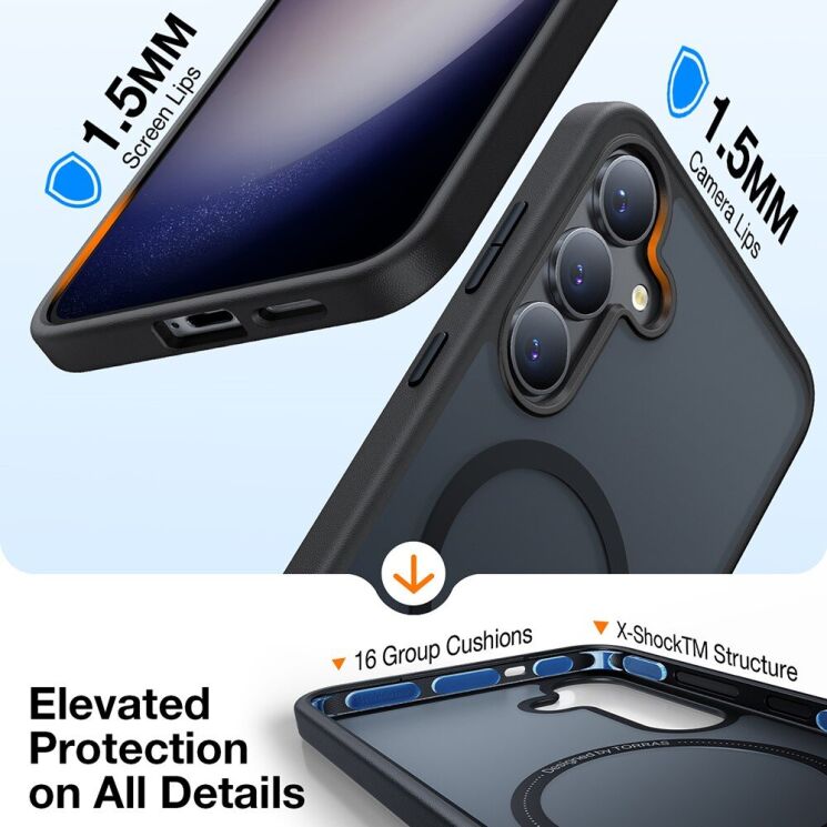 Захисний чохол TORRAS Guardian MagSafe для Samsung Galaxy S25 Plus (S936) - Black: фото 4 з 8