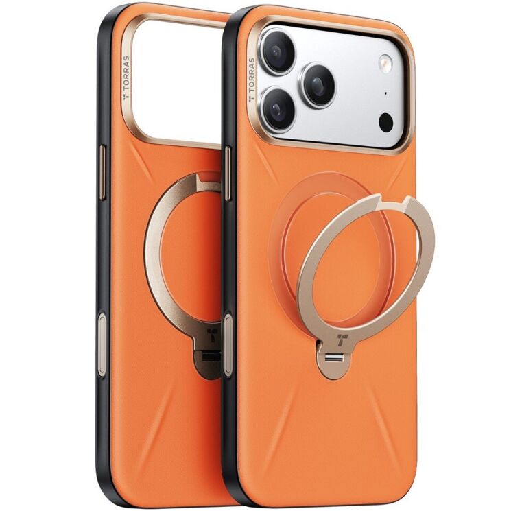 Захисний чохол TORRAS Ostand Q3 VegSkin (with MagSafe) для iPhone 17 Pro Max - Orange: фото 1 з 8