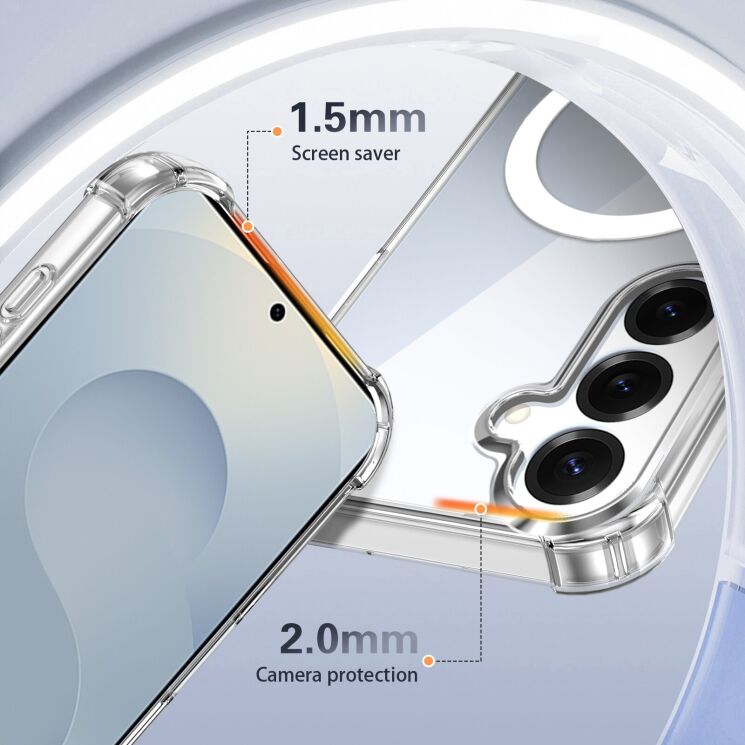 Защитный чехол UniCase AirBag Flow MagSafe для Samsung Galaxy S25 (S931) / Galaxy S24 (S921) - Transparent: фото 11 из 14