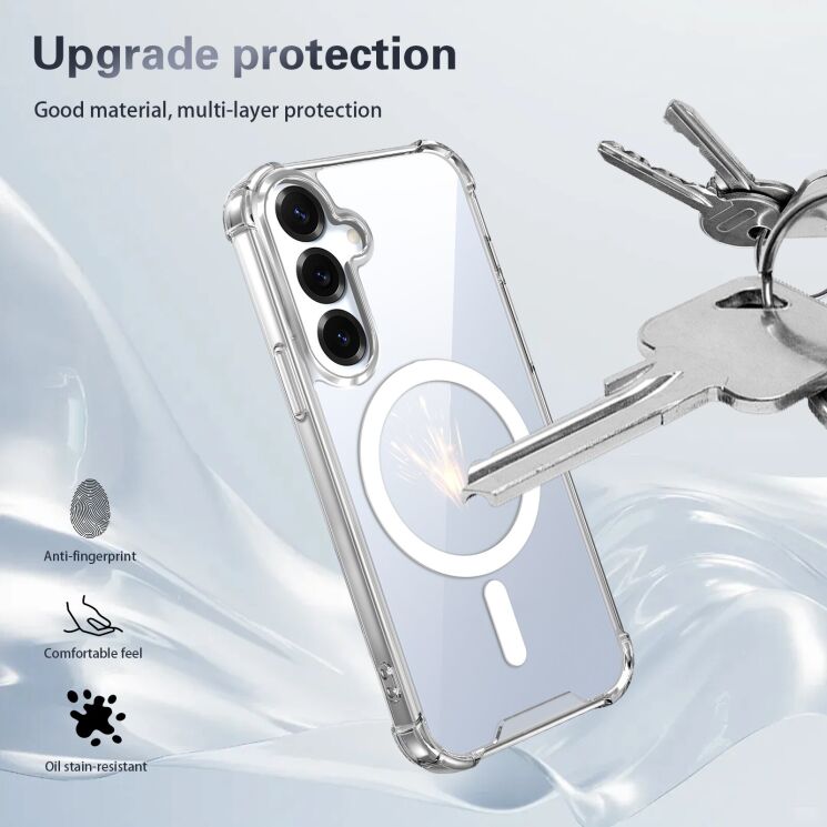 Защитный чехол UniCase AirBag Flow MagSafe для Samsung Galaxy S25 (S931) / Galaxy S24 (S921) - Transparent: фото 8 из 14