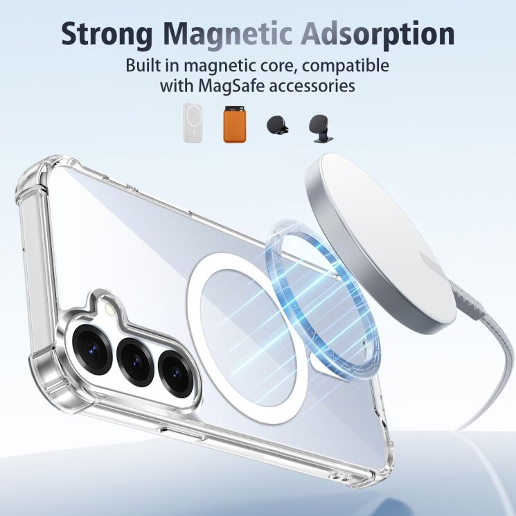 Защитный чехол UniCase AirBag Flow MagSafe для Samsung Galaxy S25 (S931) / Galaxy S24 (S921) - Transparent: фото 14 из 14