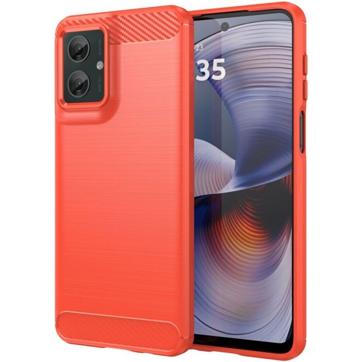 Захисний чохол UniCase Carbon для Motorola Moto G55 - Red: фото 1 з 11