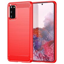 Захисний чохол UniCase Carbon для Samsung Galaxy S20 (G980) - Red: фото 1 з 9