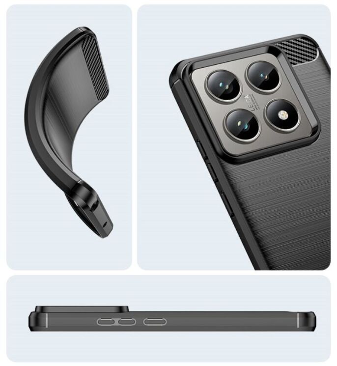 Захисний чохол UniCase Carbon для Xiaomi 14T / 14T Pro - Red: фото 11 з 11