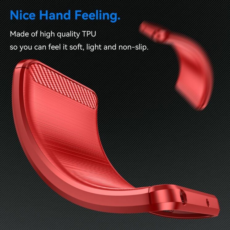 Захисний чохол UniCase Carbon для Xiaomi 14T / 14T Pro - Red: фото 5 з 11