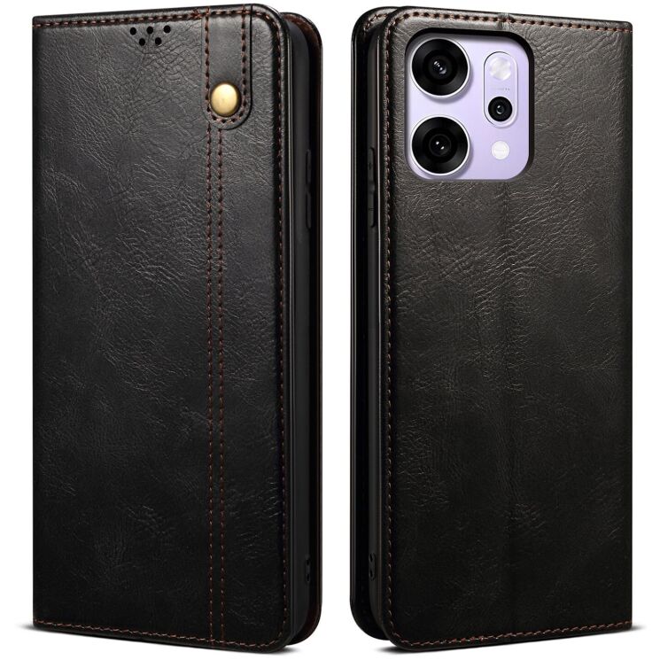 Захисний чохол UniCase Leather Wallet для OPPO Reno 14 5G - Black: фото 1 з 7