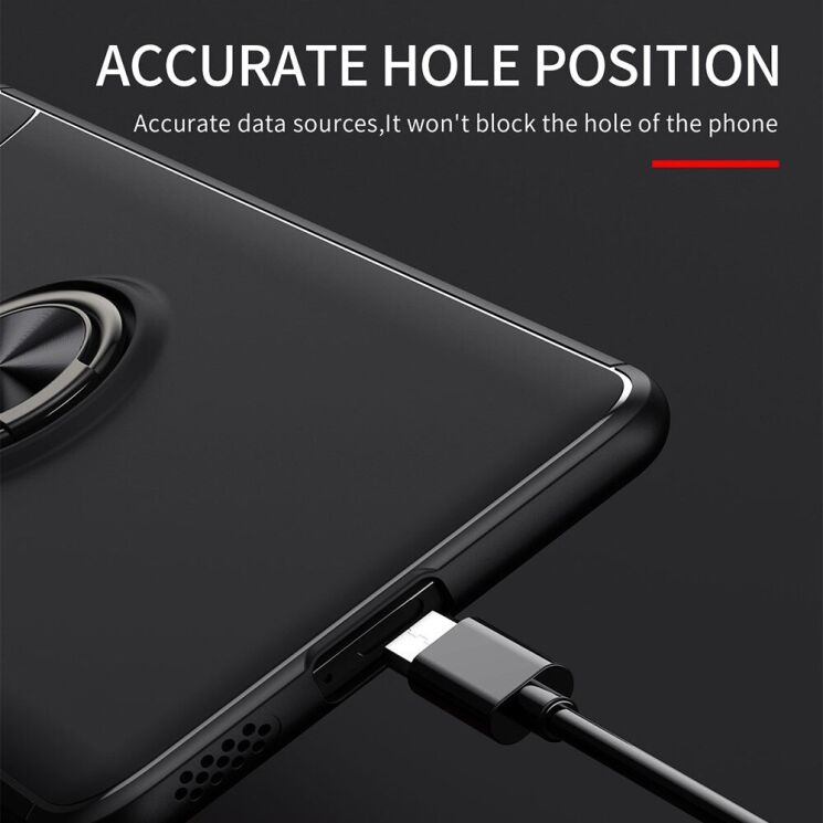 Захисний чохол UniCase Magnetic Ring для Xiaomi Redmi K40 / K40 Pro / Mi 11i / Poco F3 - Black / Red: фото 16 з 16