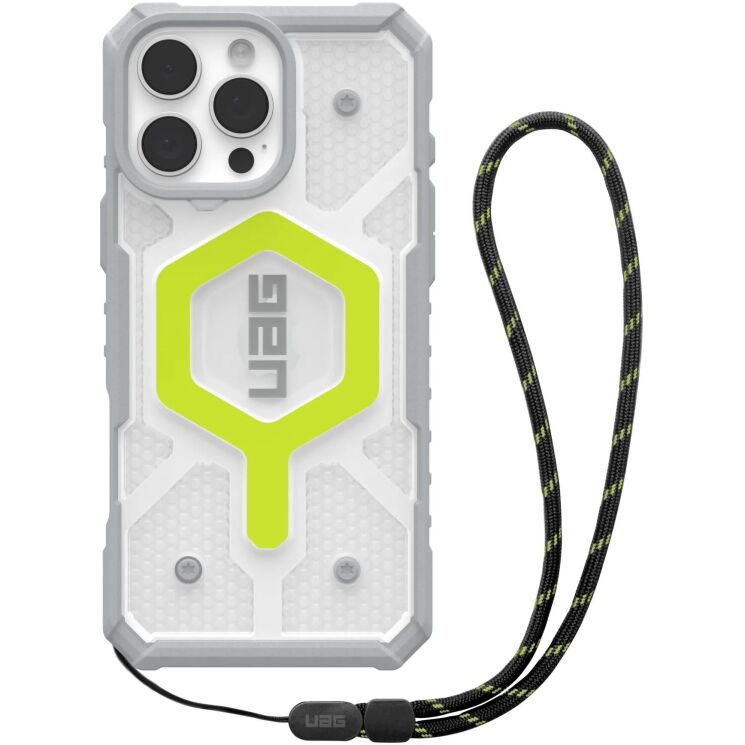 Защитный чехол URBAN ARMOR GEAR (UAG) Pathfinder Clear MagSafe для Apple iPhone 16 Pro Max - Active Neon Lanyard: фото 1 из 4