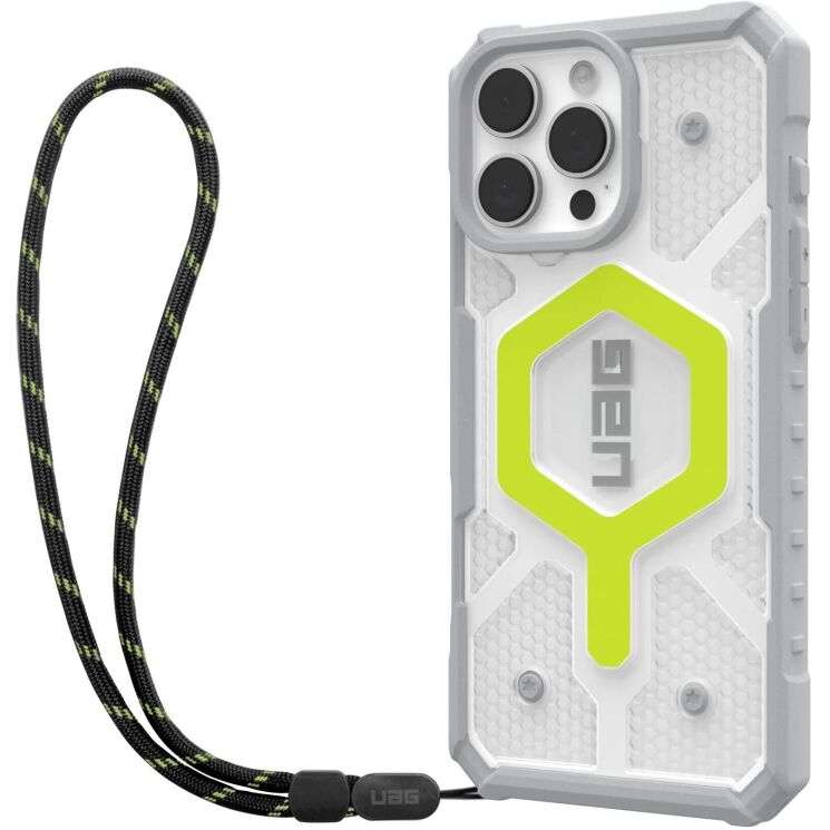 Защитный чехол URBAN ARMOR GEAR (UAG) Pathfinder Clear MagSafe для Apple iPhone 16 Pro Max - Active Neon Lanyard: фото 2 из 4
