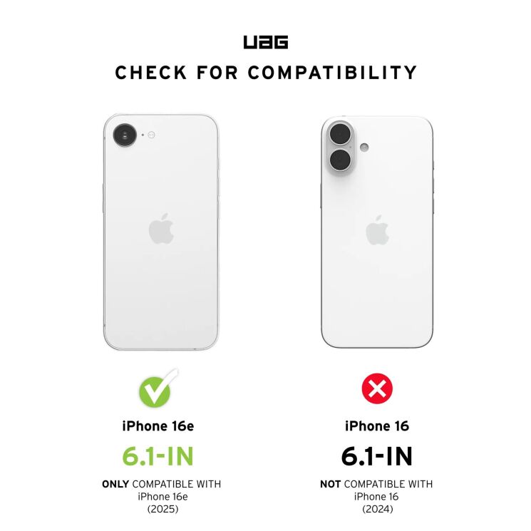 Захисний чохол URBAN ARMOR GEAR (UAG) Plyo Magsafe для Apple iPhone 16e (114501114341) - Ice / White: фото 7 з 7