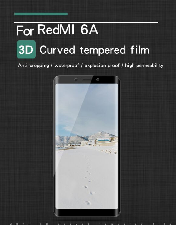 Защитное стекло MOFI 3D Curved Edge для Xiaomi Redmi 6A - Black: фото 2 из 8