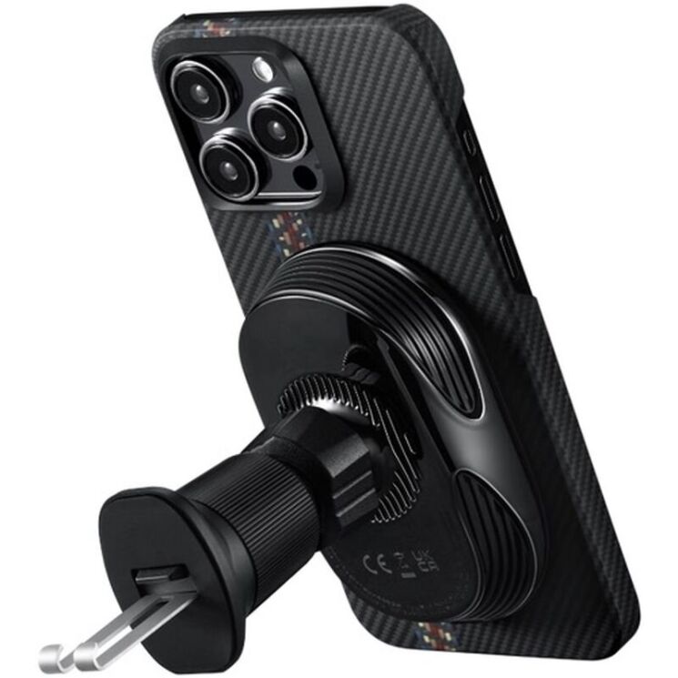 Автомобильный держатель Pitaka MagEZ Car Mount Pro 2 Qi2 (CM2402N) - Black: фото 5 из 13