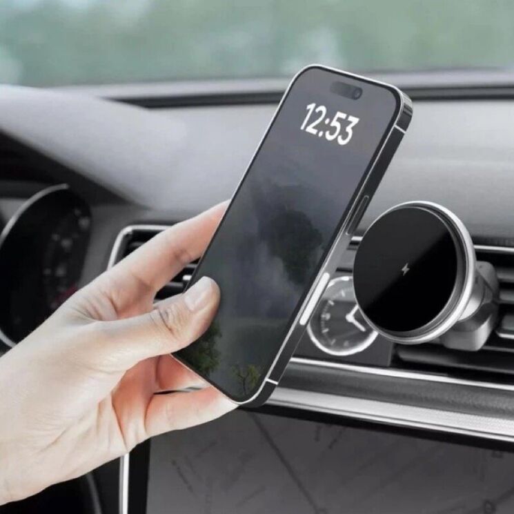 Автомобільний тримач з бездротовою зарядкою Proove Magic Circle 15W - Silver: фото 9 з 9