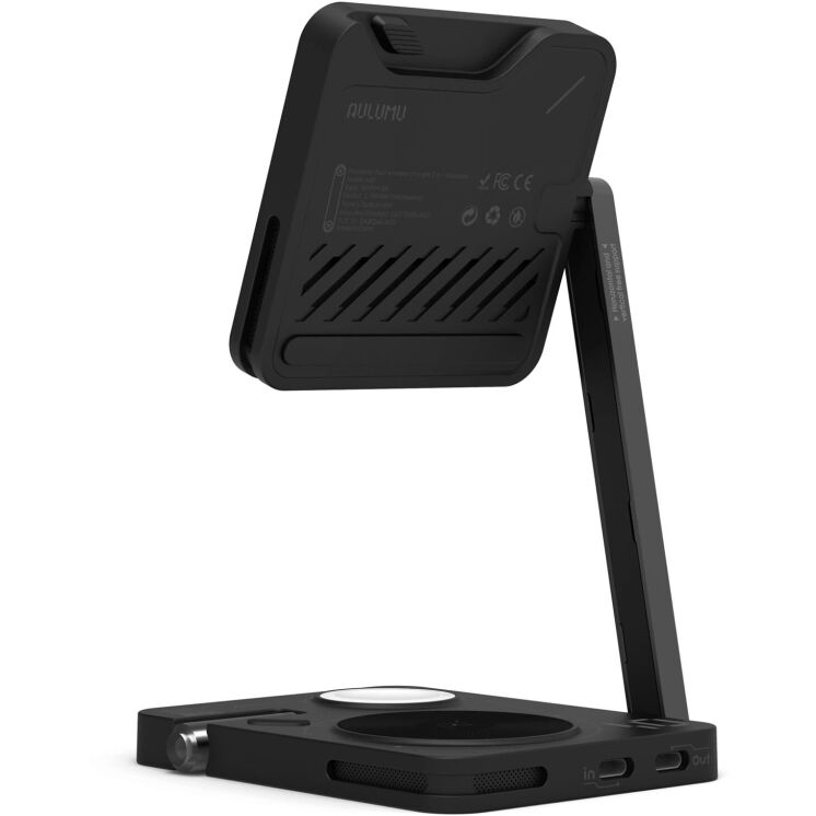 Бездротовий зарядний пристрій AULUMU M01 Charging Station 4 in 1 - Black: фото 4 з 13