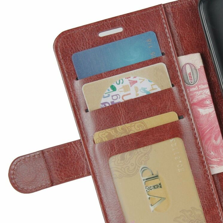 Чехол Deexe Wallet Style для Xiaomi Redmi Note 8 Pro - Brown: фото 3 из 8