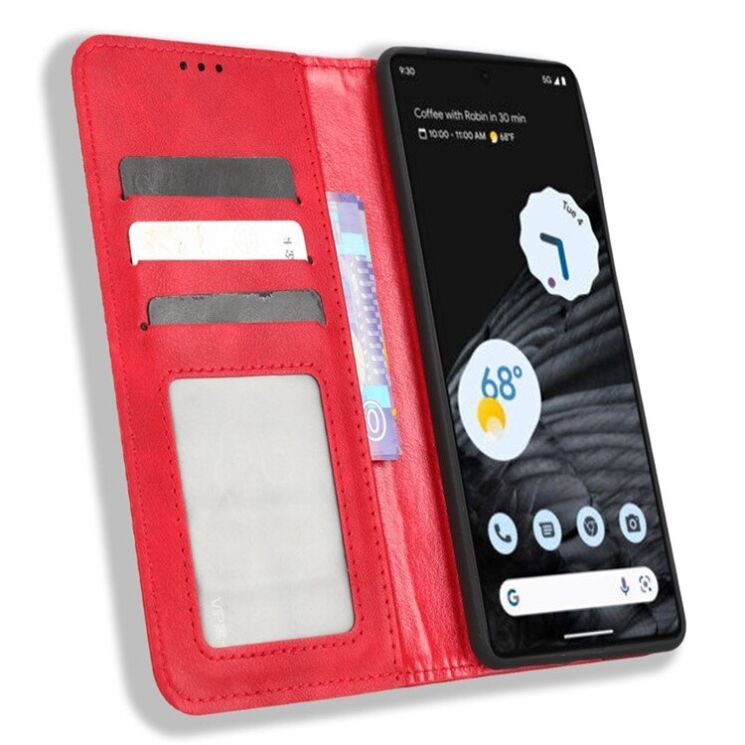 Чехол Deexe Retro Style для Google Pixel 7 Pro - Red: фото 2 из 7