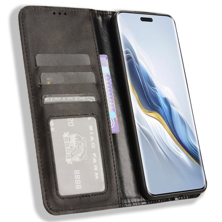 Чохол Deexe Retro Style для Honor Magic 6 Pro - Black: фото 2 з 7