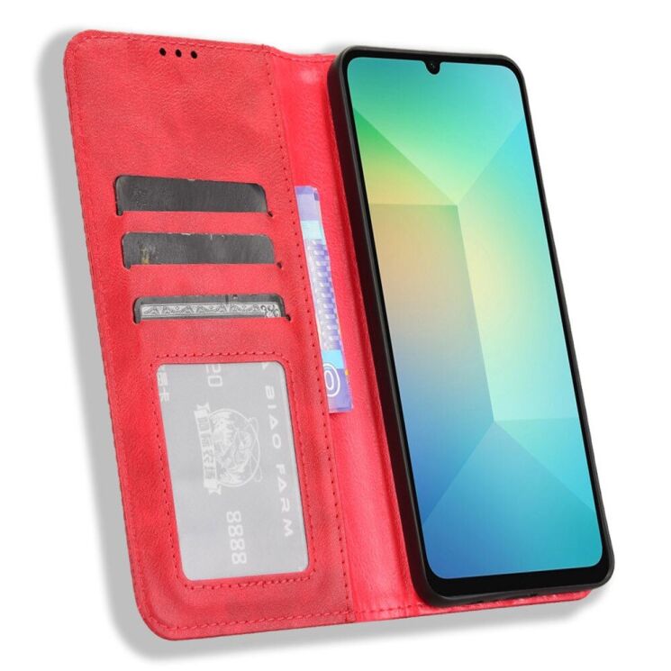 Чехол Deexe Retro Style для Samsung Galaxy A06 (A065) - Red: фото 2 из 7