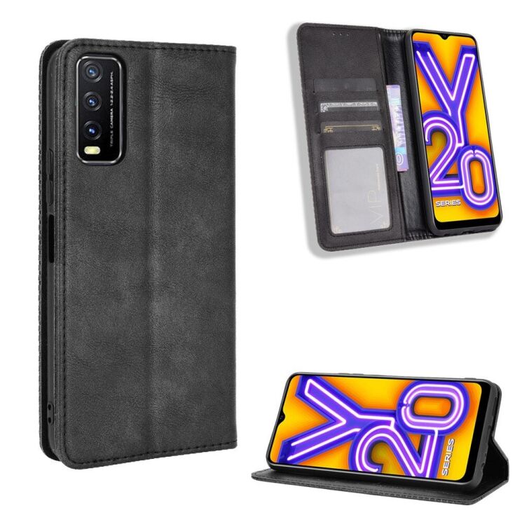 Чохол Deexe Retro Style для VIVO Y20 (V2027) / Y12s - Black: фото 2 з 15