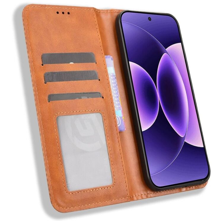 Чехол-книжка Deexe Retro Style для Xiaomi 17 Pro - Brown (390712Z) Чехол-книжка Deexe Retro Style для Xiaomi 17 Pro - Brown: фото 6 из 19