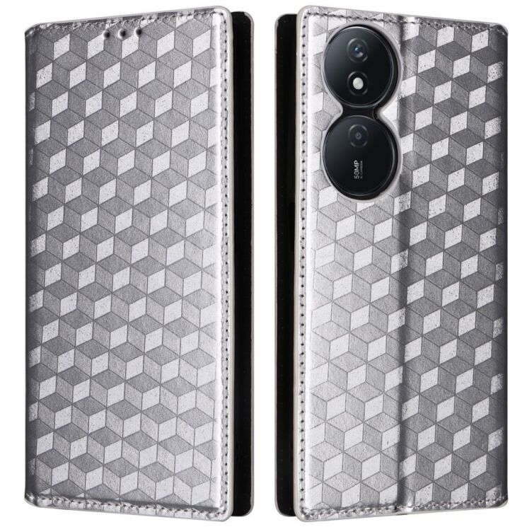 Чехол Deexe Rhombus Book для Honor X7b - Silver: фото 1 из 7