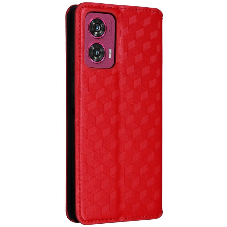 Чохол Deexe Rhombus Book для Motorola Edge 50 Fusion - Red: фото 9 з 9