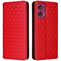 Чохол Deexe Rhombus Book для Motorola Edge 50 Fusion - Red: фото 1 з 9