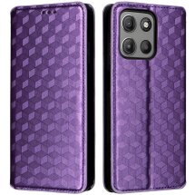 Чехол Deexe Rhombus Book для Motorola Moto G15 / G15 Power - Purple: фото 1 из 10