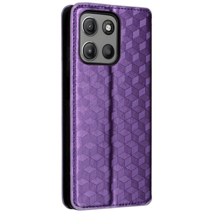 Чехол Deexe Rhombus Book для Motorola Moto G15 / G15 Power - Purple: фото 8 из 10