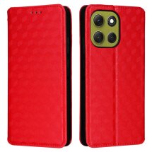 Чохол Deexe Rhombus Book для Motorola Moto G86 - Red: фото 1 з 10