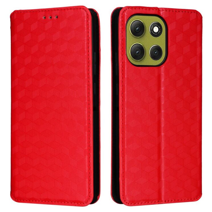 Чохол Deexe Rhombus Book для Motorola Moto G86 - Red: фото 1 з 10