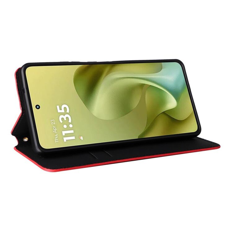 Чохол Deexe Rhombus Book для Motorola Moto G86 - Red: фото 4 з 10