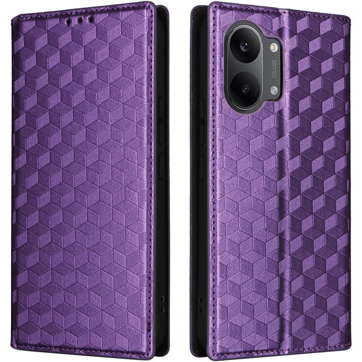 Чохол Deexe Rhombus Book для Xiaomi Poco X8 Pro Max - Purple: фото 1 з 9