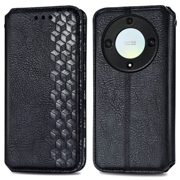 Чехол Deexe Rhombus Wallet для Honor Magic 5 Lite - Black: фото 1 из 9