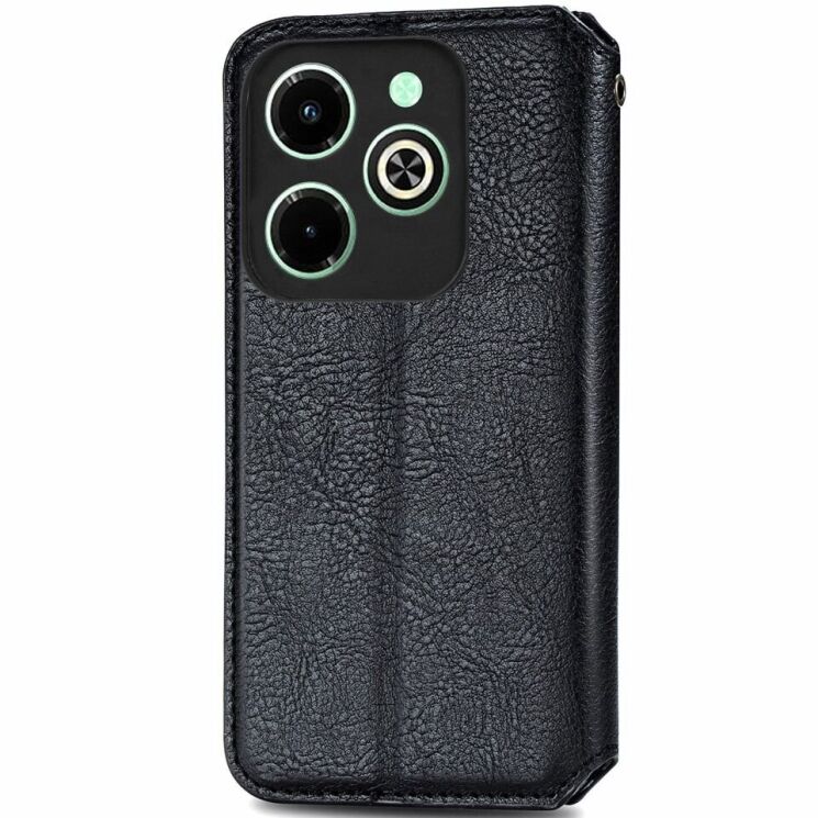 Чехол Deexe Rhombus Wallet для Infinix Hot 40i - Black: фото 5 из 6