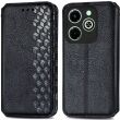 Чехол Deexe Rhombus Wallet для Infinix Hot 40i - Black (345022B)