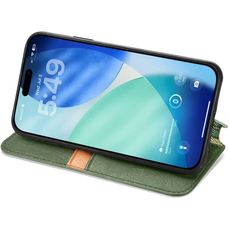 Чохол Deexe Rhombus Wallet для iPhone 18 Pro Max / 17 Pro Max - Green (423828G) Чохол Deexe Rhombus Wallet для iPhone 18 Pro Max / 17 Pro Max - Green: фото 3 з 6