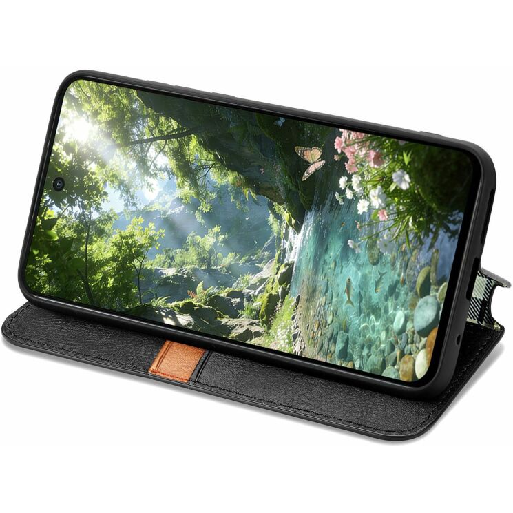 Чехол Deexe Rhombus Wallet для Samsung Galaxy S26 FE - Black: фото 3 из 6