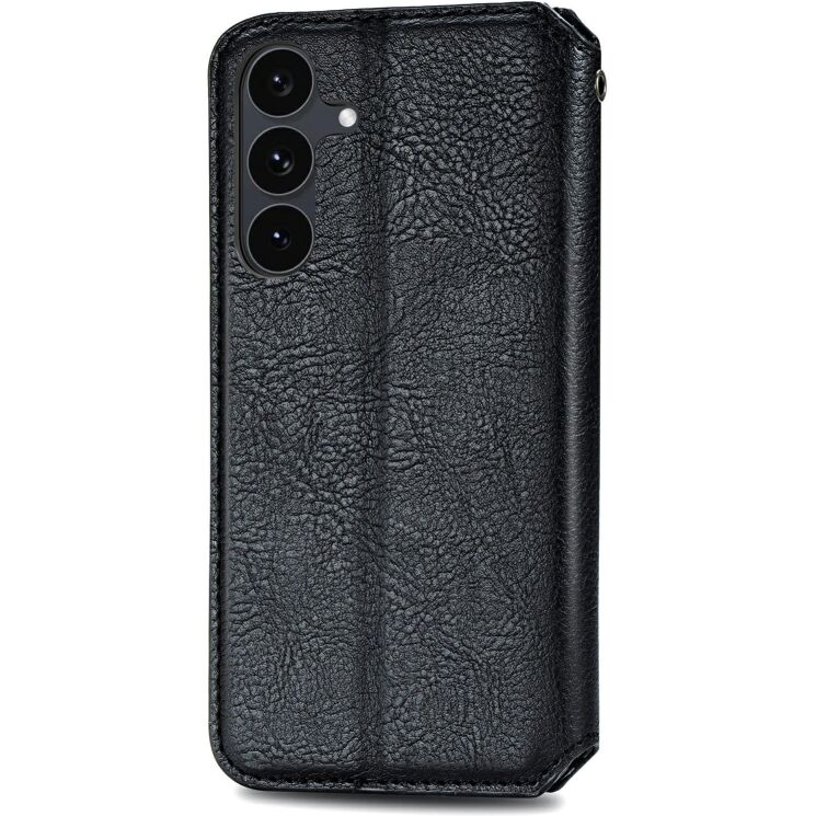 Чехол Deexe Rhombus Wallet для Samsung Galaxy S26 FE - Black: фото 5 из 6
