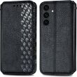 Чехол Deexe Rhombus Wallet для Samsung Galaxy S26 FE - Black (412727B)