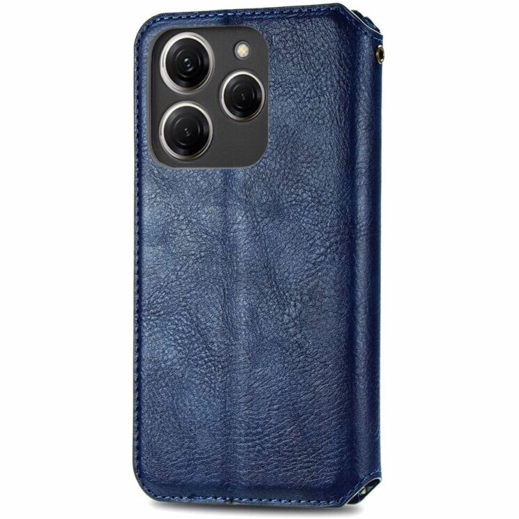 Чехол Deexe Rhombus Wallet для TECNO Spark 20 Pro - Blue: фото 5 из 6