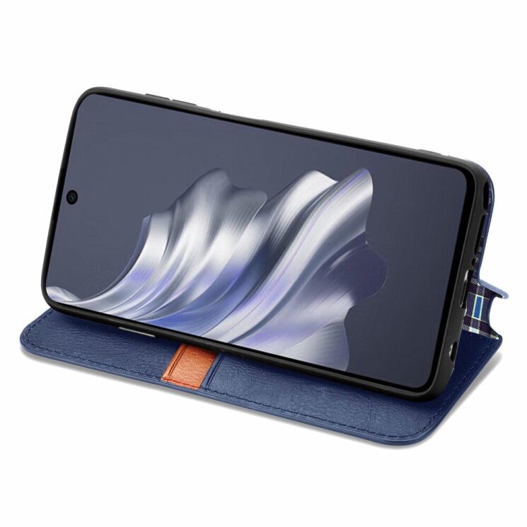 Чехол Deexe Rhombus Wallet для TECNO Spark 20 Pro - Blue: фото 3 из 6
