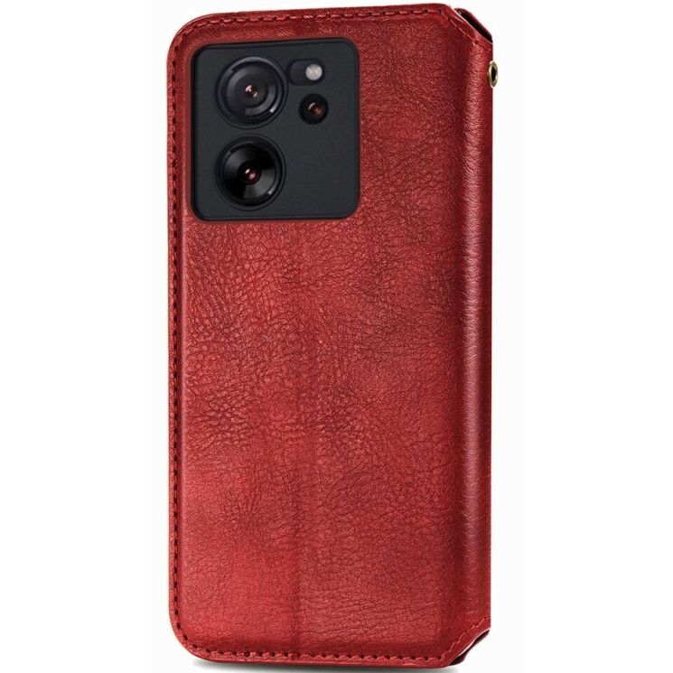 Чехол Deexe Rhombus Wallet для Xiaomi 13T / 13T Pro - Red: фото 6 из 10