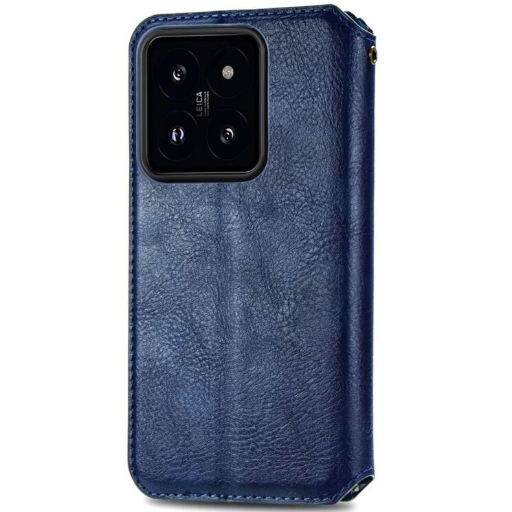 Чехол Deexe Rhombus Wallet для Xiaomi 14T Pro - Blue: фото 5 из 9