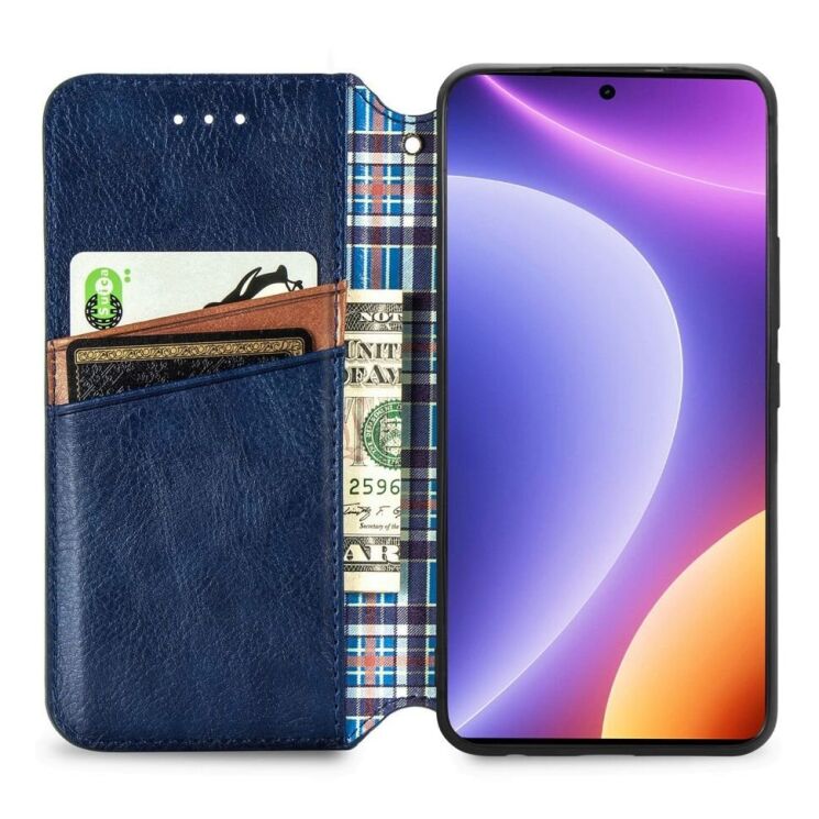 Чехол Deexe Rhombus Wallet для Xiaomi Poco F5 / Redmi Note 12 Turbo - Blue: фото 2 из 6