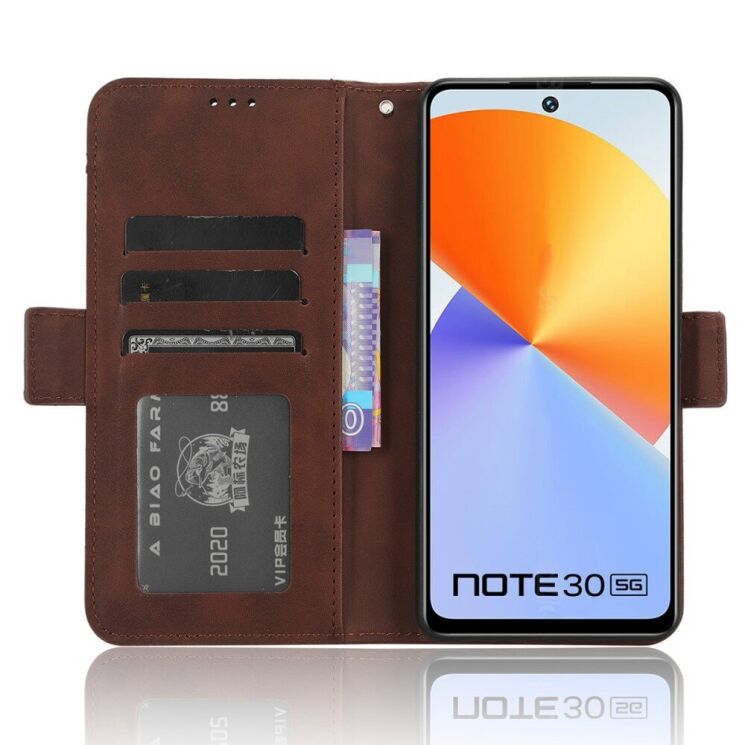 Чехол Deexe Wallet Stand для Infinix Note 30 - Brown: фото 3 из 7