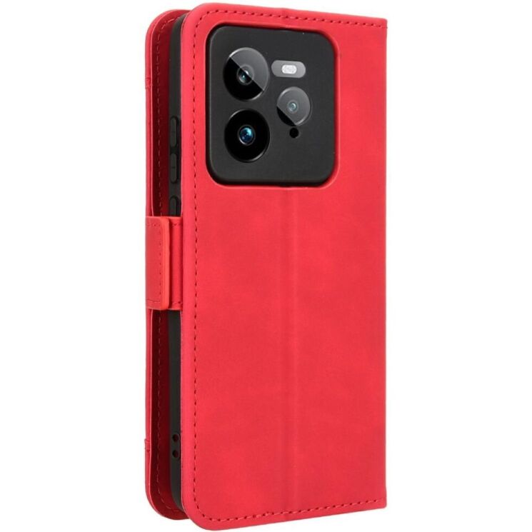 Чехол Deexe Wallet Stand для Realme GT 7 Pro - Red: фото 7 из 7